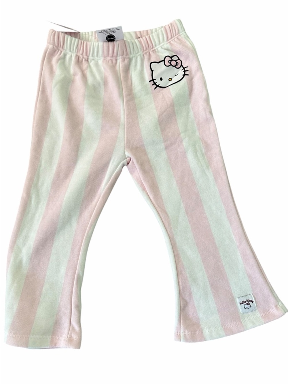 Hello Kitty Pink & White Striped Girl’s Bellbottom Pants Size 2T NWT